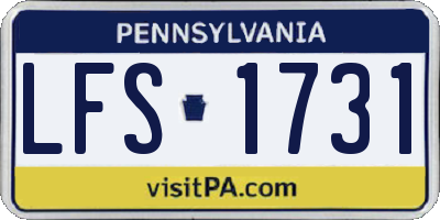 PA license plate LFS1731