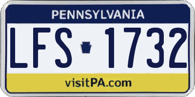 PA license plate LFS1732