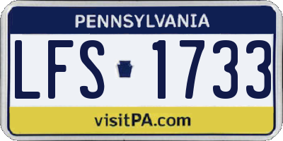 PA license plate LFS1733