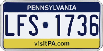 PA license plate LFS1736