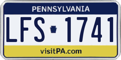 PA license plate LFS1741