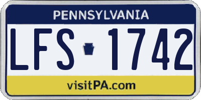 PA license plate LFS1742