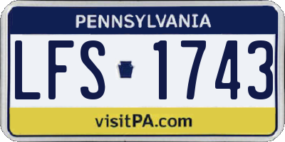 PA license plate LFS1743