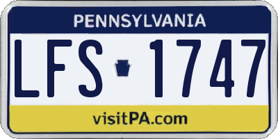 PA license plate LFS1747