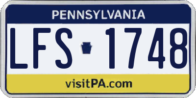 PA license plate LFS1748