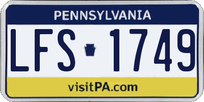 PA license plate LFS1749