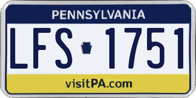 PA license plate LFS1751
