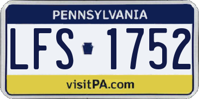 PA license plate LFS1752
