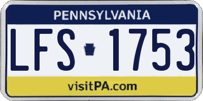 PA license plate LFS1753