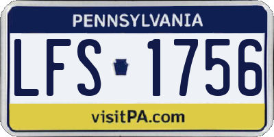 PA license plate LFS1756