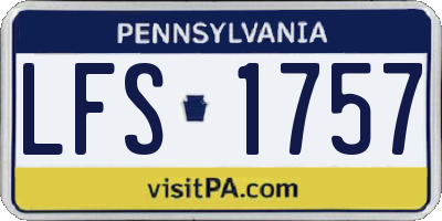 PA license plate LFS1757