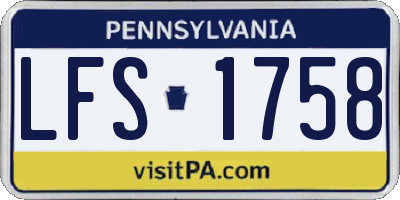 PA license plate LFS1758