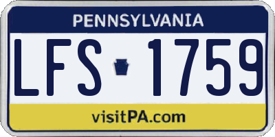 PA license plate LFS1759