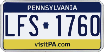 PA license plate LFS1760