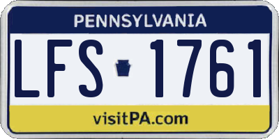 PA license plate LFS1761