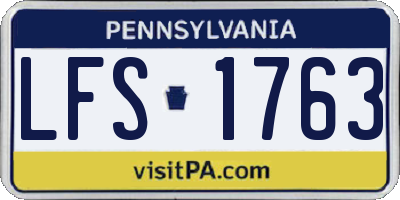 PA license plate LFS1763