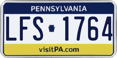 PA license plate LFS1764