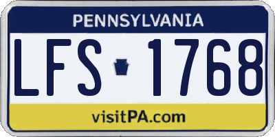 PA license plate LFS1768