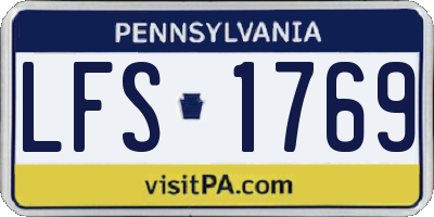 PA license plate LFS1769