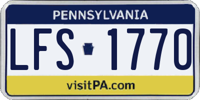 PA license plate LFS1770