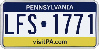 PA license plate LFS1771