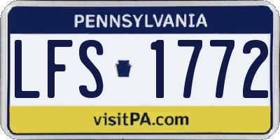 PA license plate LFS1772