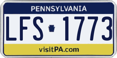 PA license plate LFS1773