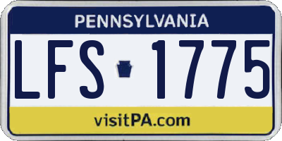 PA license plate LFS1775
