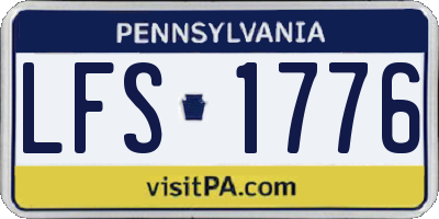 PA license plate LFS1776
