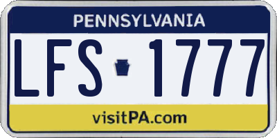 PA license plate LFS1777