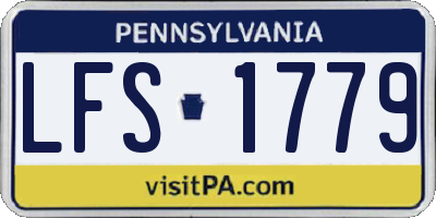 PA license plate LFS1779