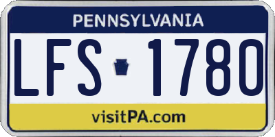 PA license plate LFS1780