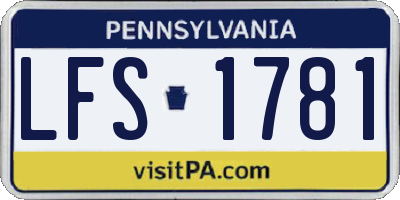 PA license plate LFS1781