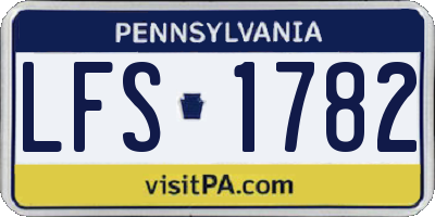 PA license plate LFS1782