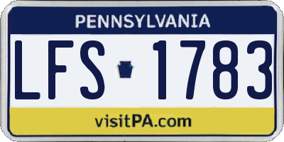 PA license plate LFS1783