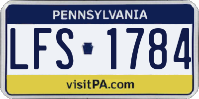 PA license plate LFS1784