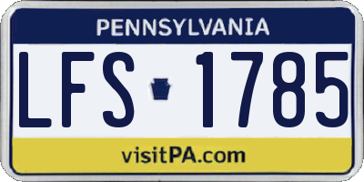 PA license plate LFS1785
