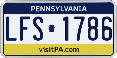 PA license plate LFS1786