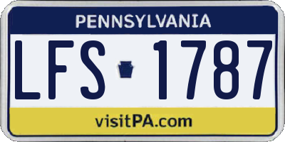 PA license plate LFS1787