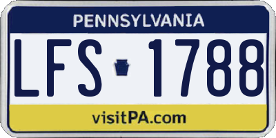 PA license plate LFS1788