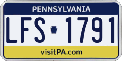 PA license plate LFS1791