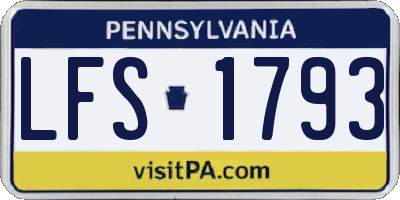 PA license plate LFS1793