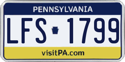 PA license plate LFS1799