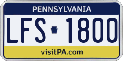 PA license plate LFS1800
