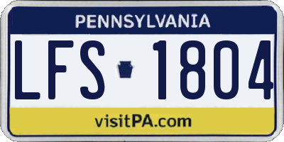 PA license plate LFS1804