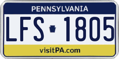 PA license plate LFS1805