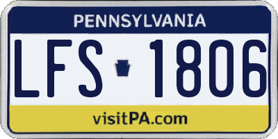 PA license plate LFS1806