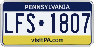 PA license plate LFS1807