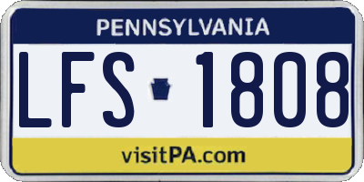PA license plate LFS1808