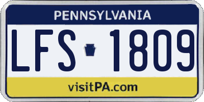 PA license plate LFS1809